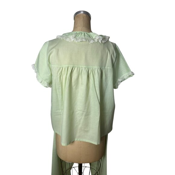 1960s minty green pajamas with lace collar by Heiress Size M/L - Picture 2 of 7